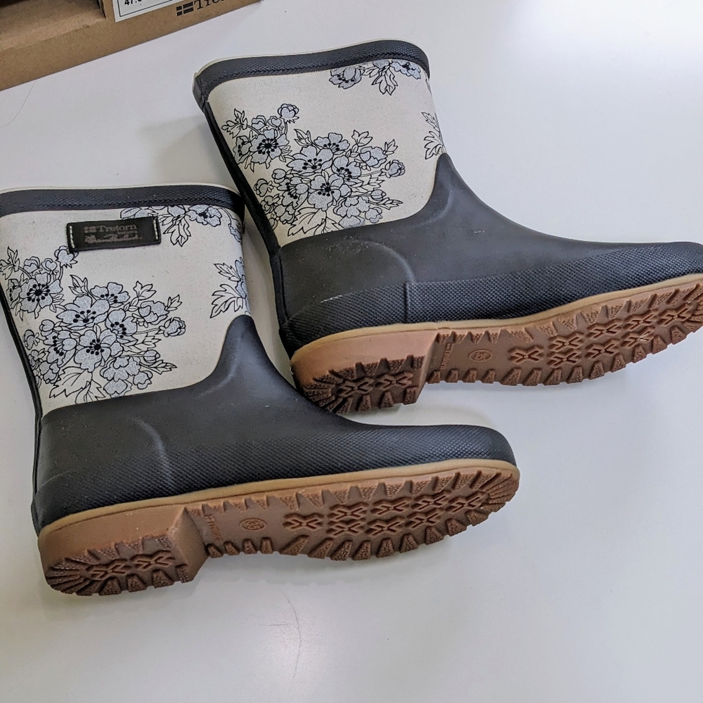 Tretorn Rain Boots Elsa William Morris Black Rain Women's size 5 - Picture 2 of 13